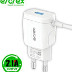 Erorex High Quality Charger, C-07 (2.1 Ampere) USB Port & Micro Cable Pin_Erorex Charger