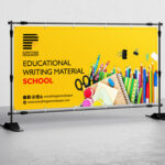 Printed Flex Banner -  Yellow And Black Print | Rectangular Shape, Ideal For Advertising And Promotional Use