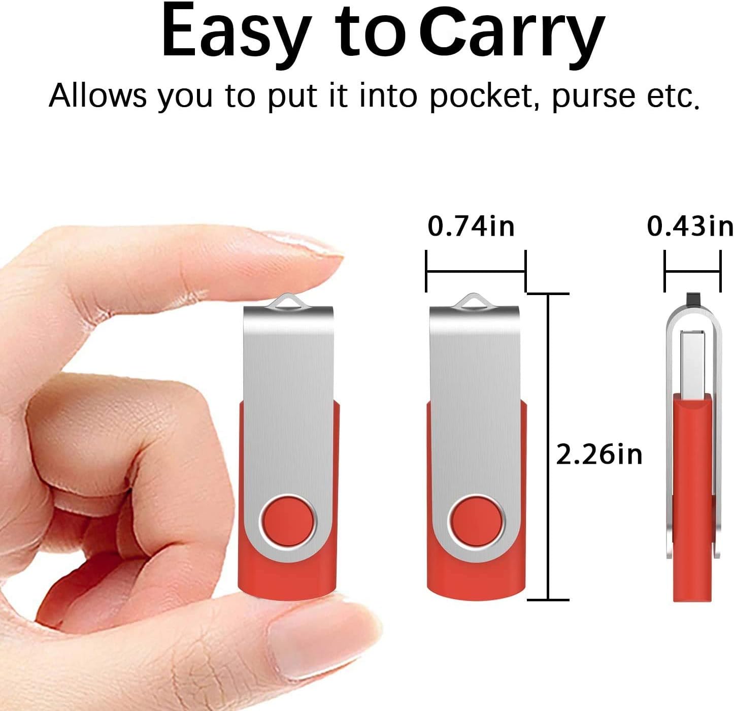 TOPESEL 5 Pack 16GB USB 3.0 Flash Drive Memory Stick Thumb Drives USB Drives with Led Light (5 Mixed Colors: Black Blue Green Red Silver) - Image 4