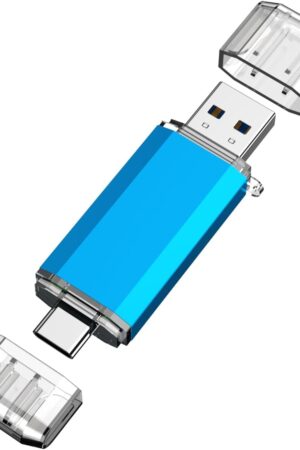KOOTION USB C Flash Drive 64GB 2 in 1 OTG USB 3.0/Type C Thumb Drive Dual Drive USB C Memory Stick for Smartphone Laptop Tablet PC, Blue