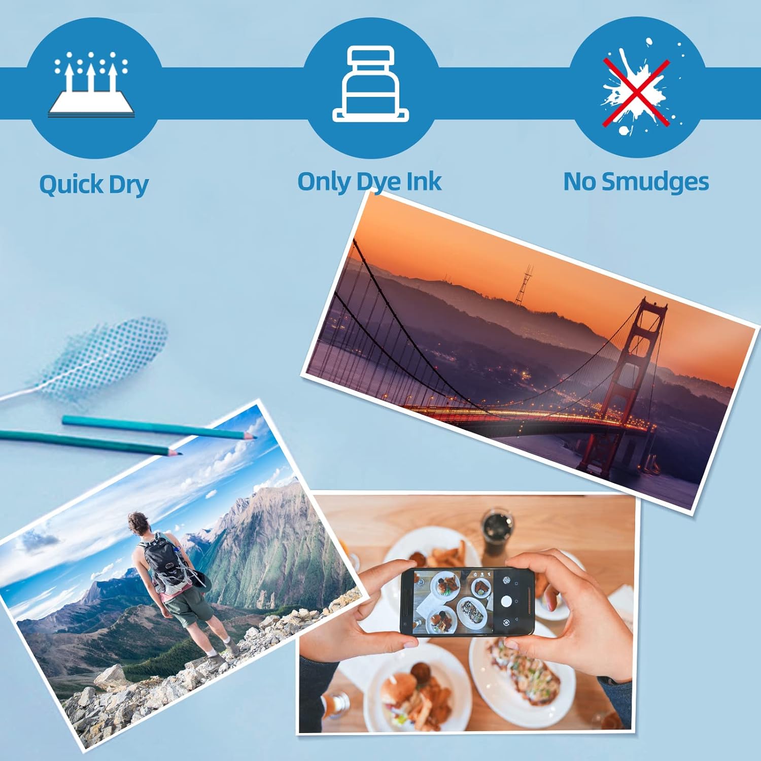 Uinkit 100 Sheets Thick Inkjet Glossy Photo Paper Picture 8.5x11 62lb 230g 11.1mil Cardstock Postcard Brochure For Dye Ink Inkjet Printer - Image 5