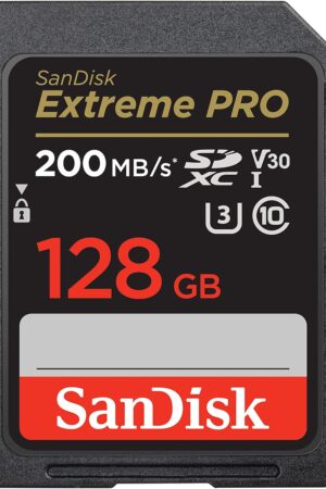 SANDISK 128GB Extreme PRO SDXC UHS-I Memory Card - C10, U3, V30, 4K UHD, SD Card - SDSDXXD-128G-GN4IN