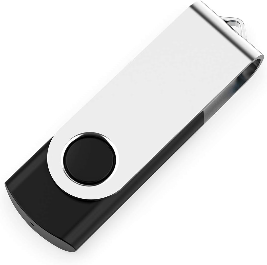 2 Pack 64GB USB Flash Drive USB 2.0 Thumb Drives Jump Drive Fold Storage Memory Stick Swivel Design - Black - Image 7
