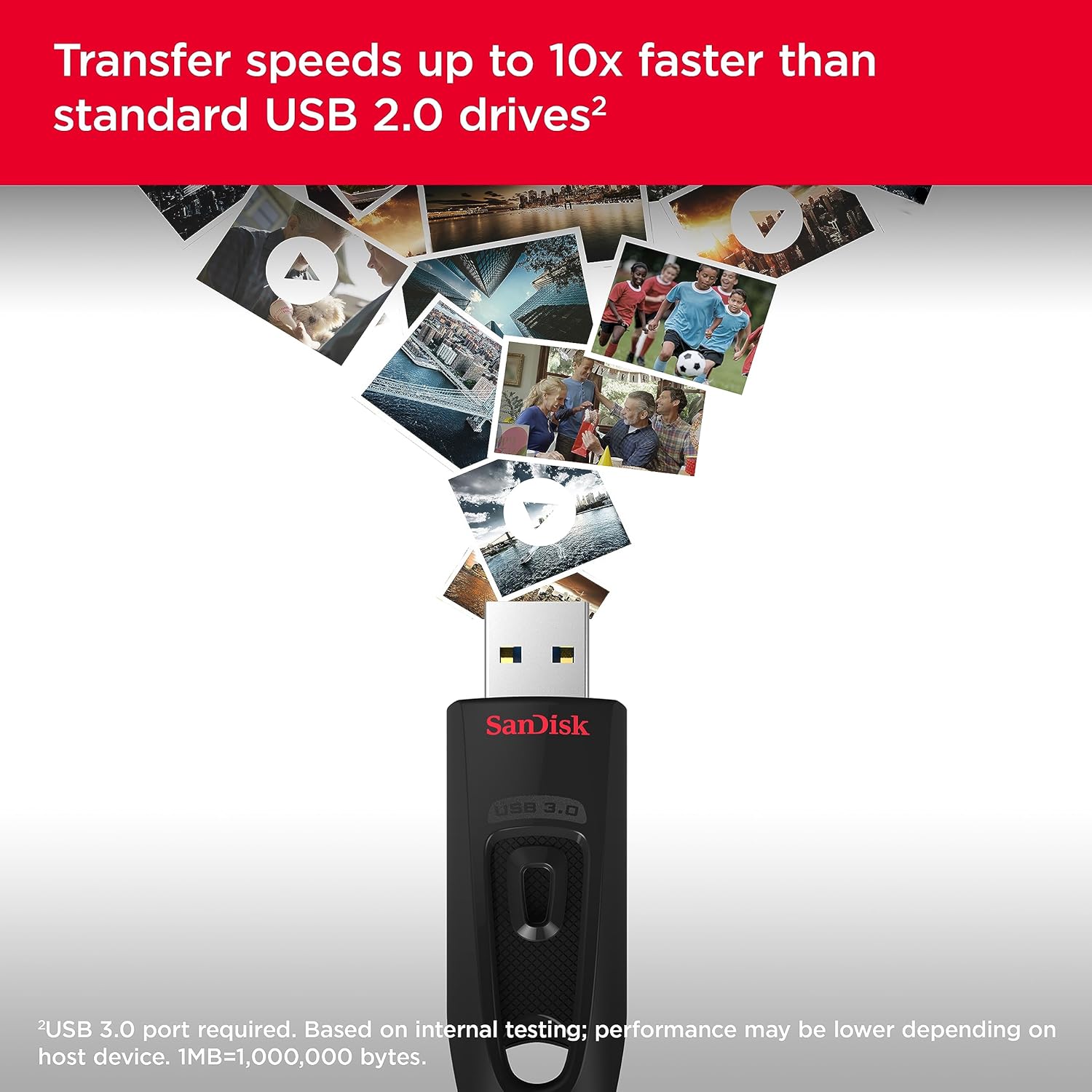 SANDISK 256GB Ultra USB 3.0 Flash Drive - SDCZ48-256G-GAM46, Black - Image 2