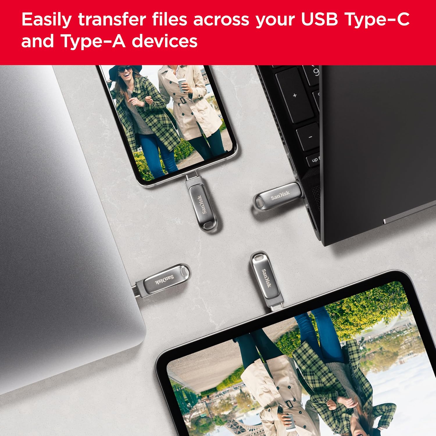 SANDISK 256GB Ultra Dual Drive Luxe USB Type-C - Up to 400MB/s - SDDDC4-256G-GAM46 - Image 3