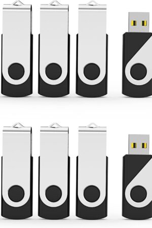Aiibe 10 Pack 8GB USB Flash Drive Flash Drives USB 2.0 Thumb Drive Memory Stick Zip Drives Bulk (8GB, 10 Pack, Black)