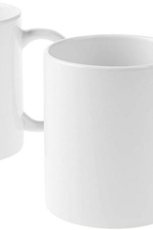 Cricut Beveled Blank, Ceramic-Coated, Dishwasher & Microwave Safe Mug to Decorate, Mug Press & Infusible Ink Compatible,12 Oz Sublimation, Ideal for Crafts and Printing, 2 Count, White