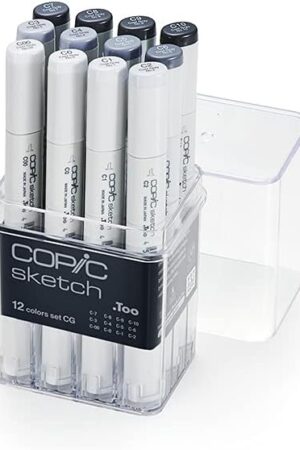 Copic Sketch Alcohol Markers, 12pc set, Cool Gray (New Ver.)