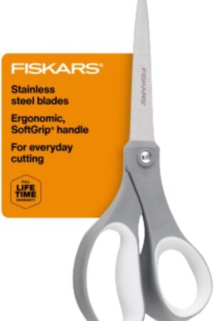 Fiskars All Purpose Scissors, High Performance Cutting, Stainless Steel Blades, Ergonomic and Comfort Handles, Perfect for Arts and Crafts and the Office, Scissors for Office