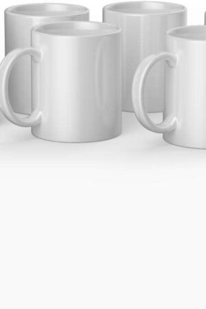Cricut Beveled Blank, Ceramic-Coated, Dishwasher & Microwave Safe Mug to Decorate, Mug Press & Infusible Ink Compatible,12 Oz Sublimation, Ideal for Crafts and Printing, 6 Count, White