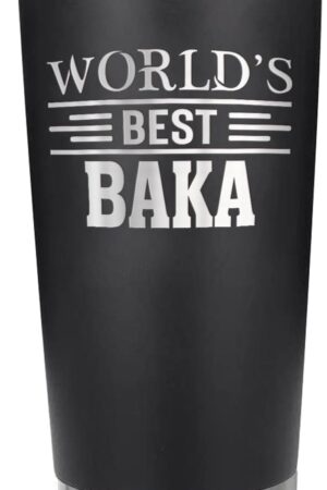 World's Best Baka Tumbler - Best Baka Laser Engraved - Baka Mug - Father's Day Gift - Birthday Gift For Baka - Baka Coffee Mug - Stainless Steel Travel Tumbler 20Oz, Black