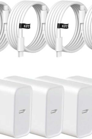 USB C Charger Block Fast Charging,Charger Adapter,4 Pack Type C Wall Charger with 6FT Fast Charging Cable for iPhone 17/17 Plus/17 Pro Max/16/16 Pro Max/16 Plus/15 Pro Max/for iPad Pro