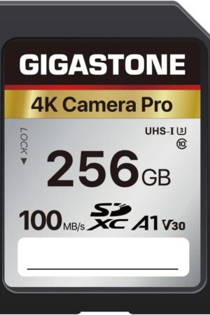 【5-Years Data Recovery】GIGASTONE 256GB SD Card, 4K Camera Pro, UHS-I A1 V30 SDXC Memory Card 4K UHD Video Compatible with Digital Camera, with 1 Mini Case
