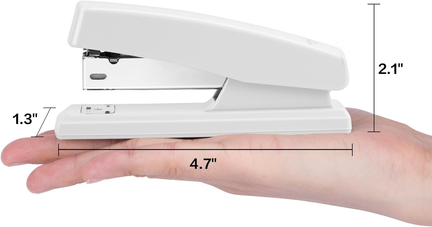 Deli Stapler, Desktop Staplers with 640 Staples, Office Stapler, 25 Sheet Capacity, White - Image 6