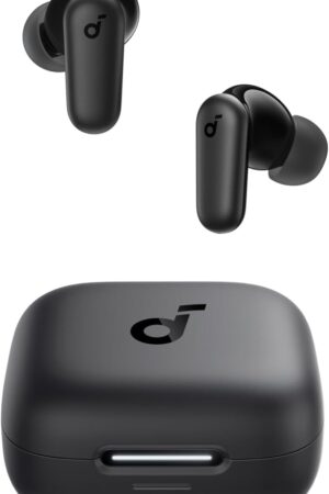 Soundcore P30i by Anker Noise Cancelling Earbuds, Strong and Smart Noise Cancelling, Powerful Bass, 45H Playtime, 2-in-1 Case and Phone Stand, IP54, Wireless Earbuds, Bluetooth 5.4 (Black)