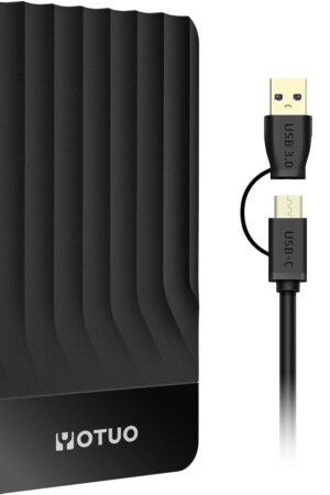 YOTUO Portable 500GB External Hard Drive Storage Expansion Mobile HDD USB 3.0 for PC, Mac, Desktop, Laptop, PS4, Xbox One, Xbox 360, Android, iPhone 15/16/17, Office & Game (Black)