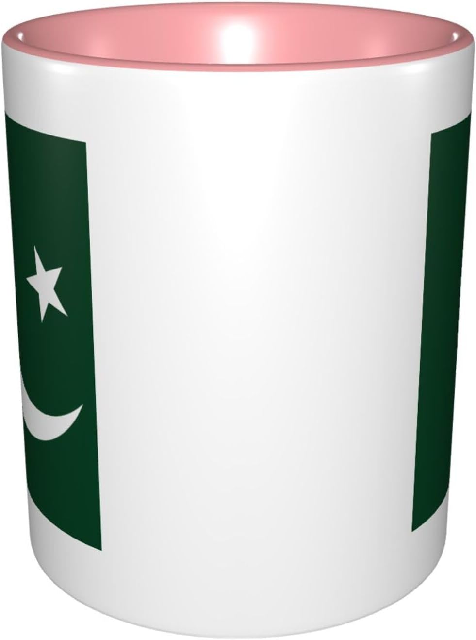 Pink Ceramic Mugs for Exquisite Unique Flag of Pakistan Pattern Print Smooth Practical Durable Easy to Clean - Image 3