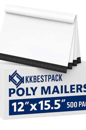 KKBESTPACK Poly Mailers Shipping Envelope Self Sealing Bags (12x15.5 500pcs)
