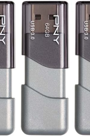 PNY 64GB Turbo Attaché 3 USB 3.0 Flash Drive, Silver (Pack of 5)