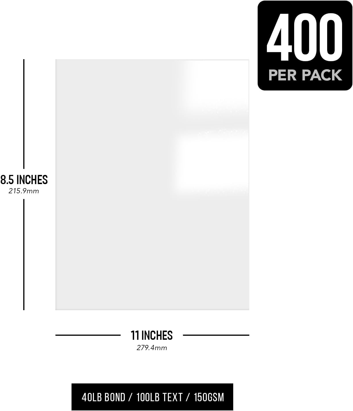8.5x11 Gloss Digital Paper, Perfect for Color Laser Printing, Design Proposals, Flyers, Brochure, 8.5 x 11” Letter Size, 100lb Text (40lb Bond) 96 Bright, Acid Free, Glossy Coated Finish | 400 Sheets - Image 6