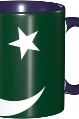 Flag of Pakistan Ceramic Mugs Leisure Simple for Work Home Exquisite Flag of Pakistan Print Smooth Practical Durable