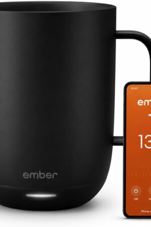 Ember Temperature Control Smart Mug 2, 14 Oz, App-Controlled Heated Coffee Mug with 80 Min Battery Life and Improved Design, Black