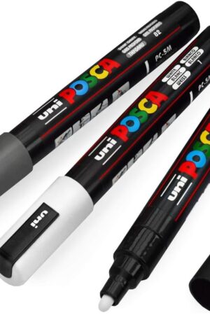 Posca Paint Marker Set of 3 Medium Neutral Tones; 5M Medium Markers with Reversible Tips Marker Set of Acrylic Paint Pens Pens for Art Supplies; Fabric Paint
