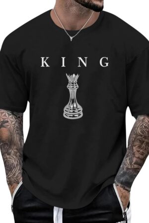 Men's King Chess Shirt Graphic Tees Designer Printed T Shirts for Men Urban Letter T-Shirt Streetwear