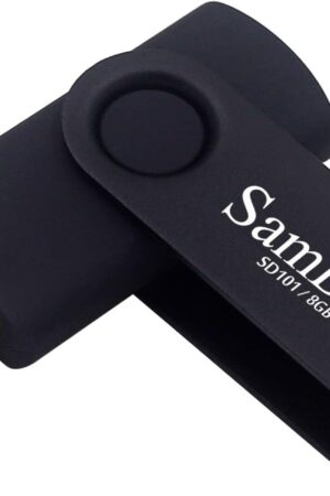 SamData USB Flash Drive 8GB 1 Pack USB 2.0 Thumb Drive Swivel Memory Stick Data Storage Jump Drive Zip Drive Drive with Led Indicator (Black, 8GB-1Pack)