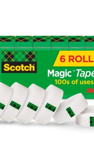 Scotch Magic Tape, Invisible, Home Office Supplies and Back to School Supplies for College and Classrooms, 6 Rolls