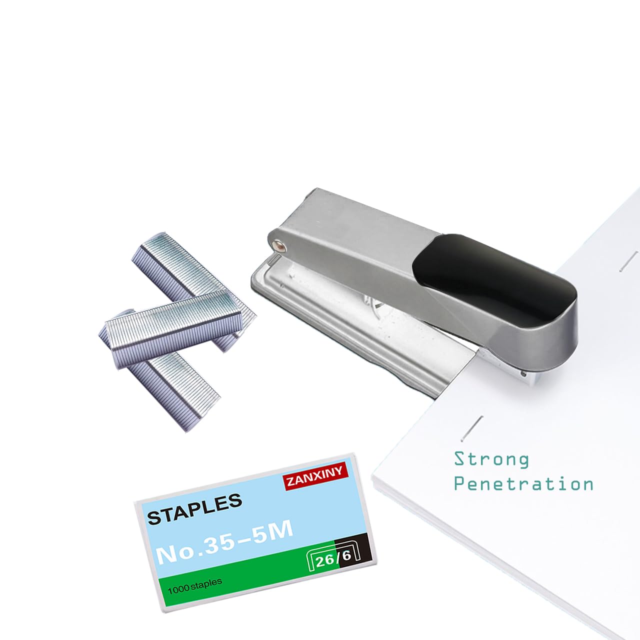 Standard Staples,Desktop Staples 1/4" (26/6), Galvanised Staple 26/6 Type, 1/4" Jam Free Sharp Chisel Point Design Staple for Office School Home Stapler Stapling Refills - 4 Boxes (4000Pcs) - Image 4