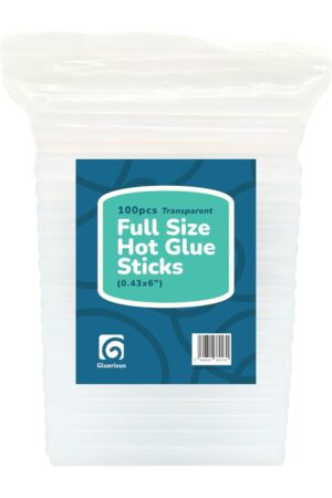 100 pcs Full Size Hot Glue Sticks for Large Glue Gun, 0.43x6 inches Large Glue Sticks, Bulk-Pack for Arts Crafts DIY Fabric Gluing & More