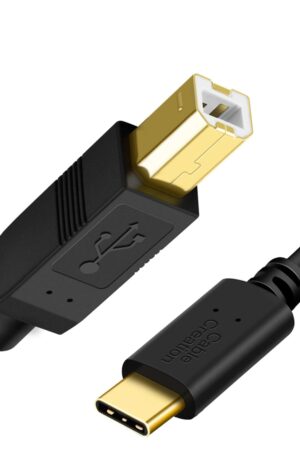 CableCreation USB B to USB C Printer Cable 6.6FT, Type B to Type C Printer Cord for MacBook Pro, Air, MIDI Cable for Yamaha Casio Digital Piano, MIDI Keyboard, DJ Controller, DAC to iPad - 2M, Black
