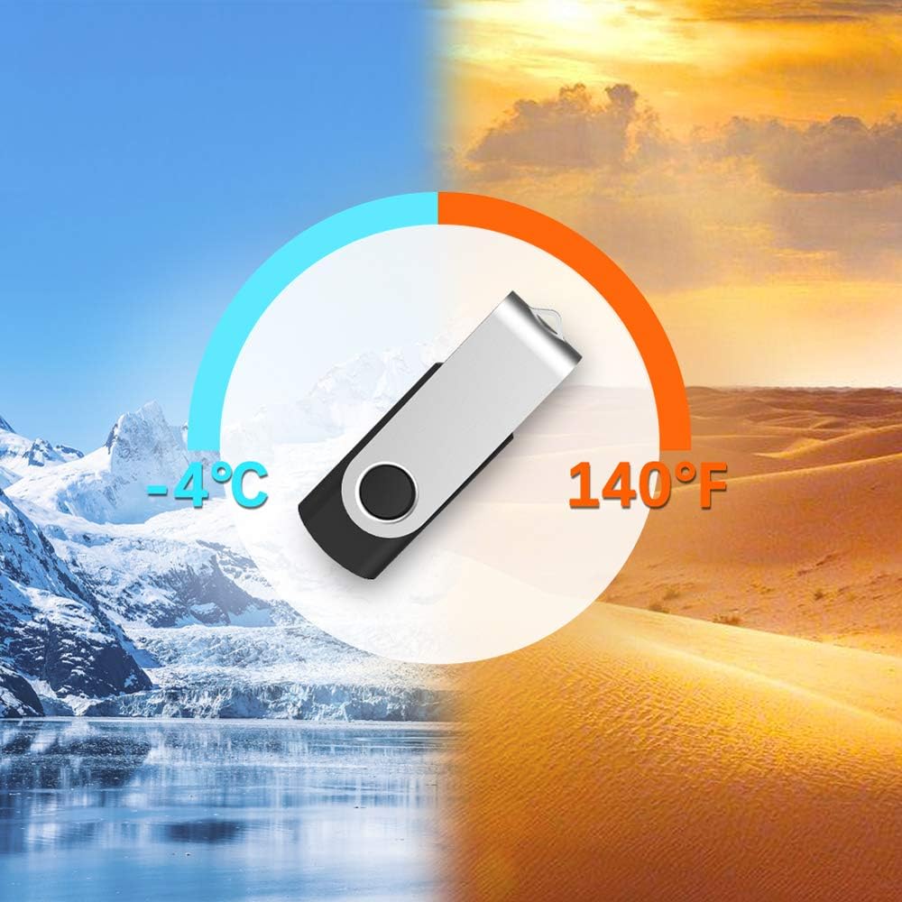 KEXIN 100 Pack 1GB USB Flash Drive Bulk Pack Thumb Drive Bundle USB Drives Jump Drive USB Stick 1 GB Swivel Design Memory Stick Black - Image 6