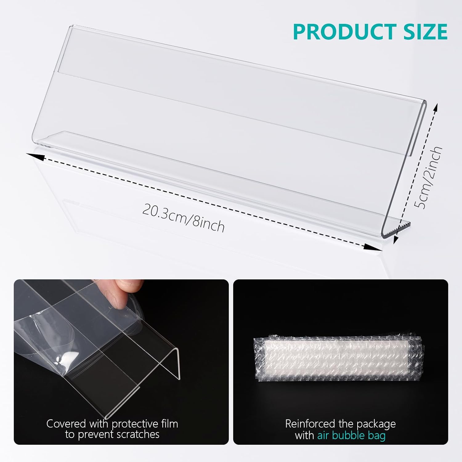 60 Pcs Acrylic Name Plates for Desk 2 X 8 Inches Name Tents for Classroom License Label Holder for Back to School Classroom Office Conference Business Meeting Table Display (60) - Image 2