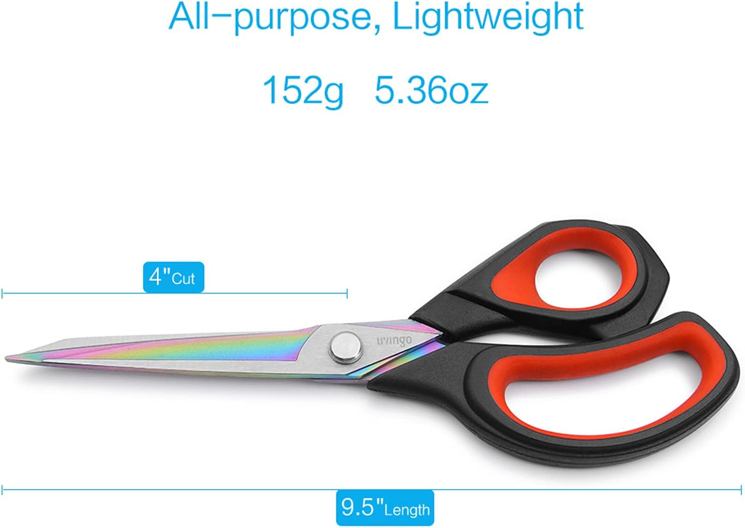 LIVINGO Premium Tailor Scissors Heavy Duty Multi-Purpose Titanium Coating Forged Stainless Steel Sewing Fabric Leather Dressmaking Comfort Grip Shears Professional Crafting (9.5 INCH) - Image 2