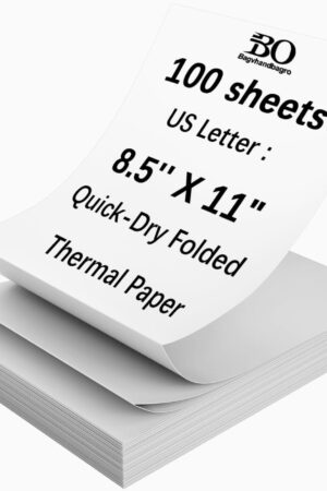 Thermal Printer Paper 8.5 x 11 Inch, 100 Sheets US Letter Size Thermal Paper, Compatible with M08F/A40 Thermal Portable Printer, Continual Feeding Folded Printing Paper (100 Sheets/Continuous Folding)