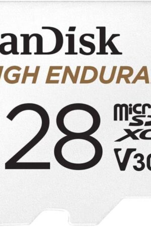SANDISK 128GB High Endurance Video microSDXC Card with Adapter for dash cam and home monitoring systems - C10, U3, V30, 4K UHD, Micro SD Card - SDSQQNR-128G-GN6IA