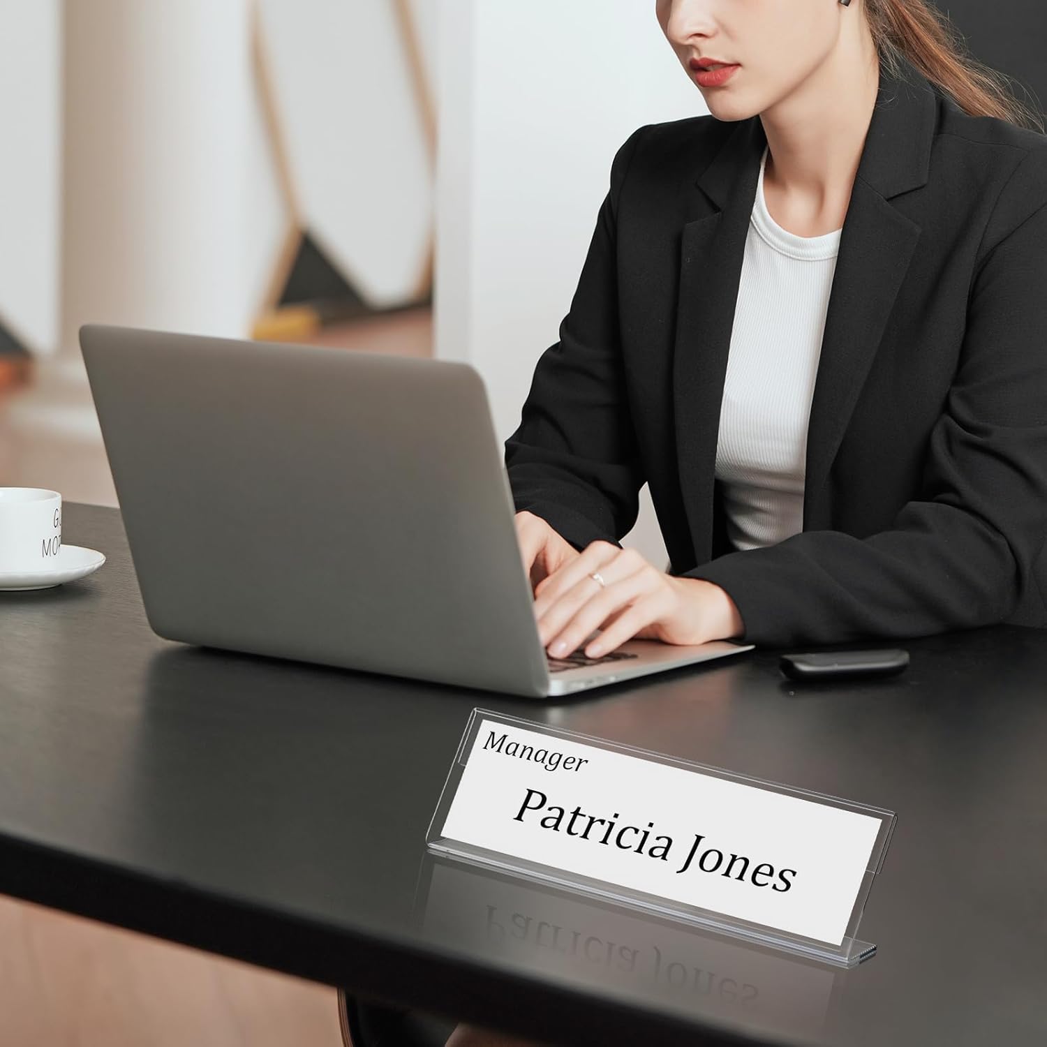 60 Pcs Acrylic Name Plates for Desk 2 X 8 Inches Name Tents for Classroom License Label Holder for Back to School Classroom Office Conference Business Meeting Table Display (60) - Image 5
