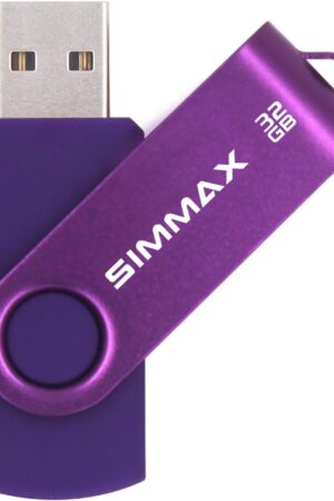 SIMMAX 32GB Memory Stick USB 2.0 Flash Drives Swivel Thumb Drive Pen Drive (32GB Purple)