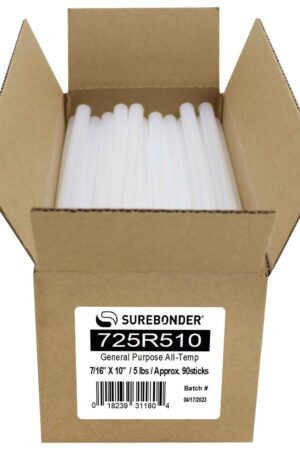 Surebonder All-Temperature, All-Purpose 5 lb Box of 10-Inch Full-Size Hot Glue Sticks for Crafts/DIY - About 94 Glue Sticks Per Box, Clear