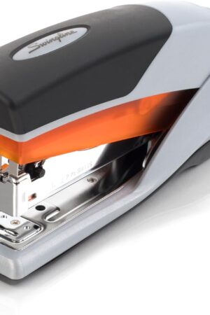 Swingline Stapler, 25 Sheet Capacity, Optima 25, Jam Free, Reduced Effort, Soft Grip, Orange and Gray (66402)