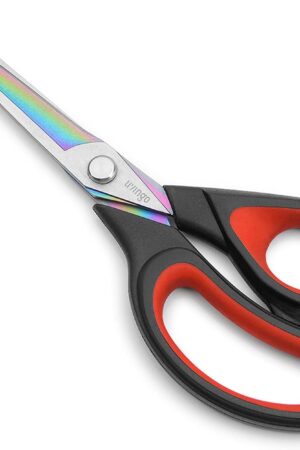 LIVINGO Premium Tailor Scissors Heavy Duty Multi-Purpose Titanium Coating Forged Stainless Steel Sewing Fabric Leather Dressmaking Comfort Grip Shears Professional Crafting (9.5 INCH)