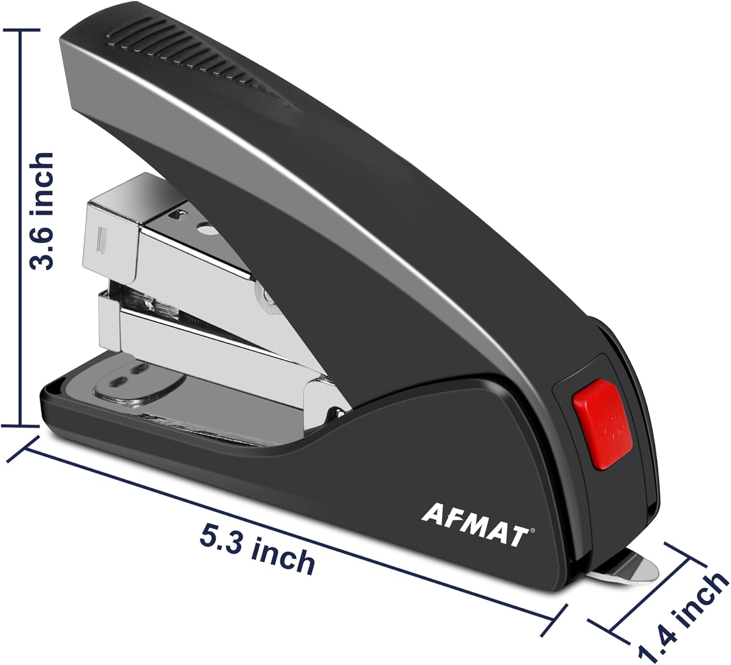 AFMAT Stapler for Desk, 50 Sheet Effortless Desktop Stapler Staple with One Finger, Portable Ergonomic Handheld Staplers Heavy Duty, Built-in Remover, Space Save Size, Good for Home & Office ES10 - Image 8