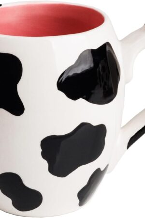 SWEETLO Cow Coffee Mug Stuff Ceramic Cup - 20oz Cow Coffee Mug - 600 ml Weird Milk Cow Print Coffee Mug for Women Gift - Taza de Vaca Cow Items Lover Gifts