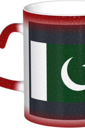 Flag of Pakistan Print Thermal Color Changing Mug, Ceramic Coffee Cup, Magic Mug for Home Office Cafe