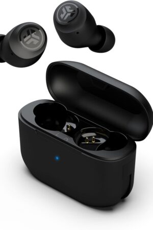 JLab Go Air Pop+ True Wireless Earbuds, in Ear Headphones, Bluetooth Earphones, 35H Playtime Ear Buds, Bluetooth Earbuds with Microphone, USB-C Charging Case, Dual Connect, EQ3 Sound, Black