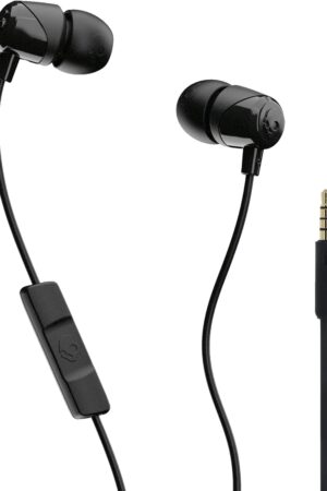 Skullcandy Jib Wired Earbuds with 3.5mm AUX Plug, Noise Isolating Fit, In-Line Microphone Call and Track Control, Convenient for Travel - Black