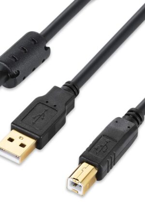 XBOHJOE USB 2.0 Printer Cable 30ft USB Type A Male to B Male Scanner Cable for HP Canon Lexmark Epson Dell Xerox Samsung and More USB A to B Printer Cord(Black, 30FT)