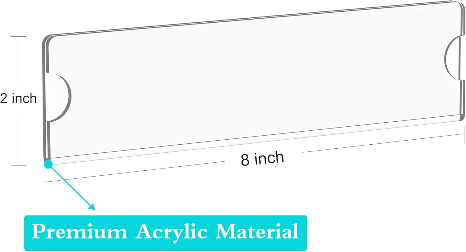 Richboom Acrylic Wall Name Plate Holder, 2x8 Inch, 10 Pack Clear Acrylic Sign Holder Frame with Adhesive Tapes, Door Plates for Home, Office, Classroom - Image 2